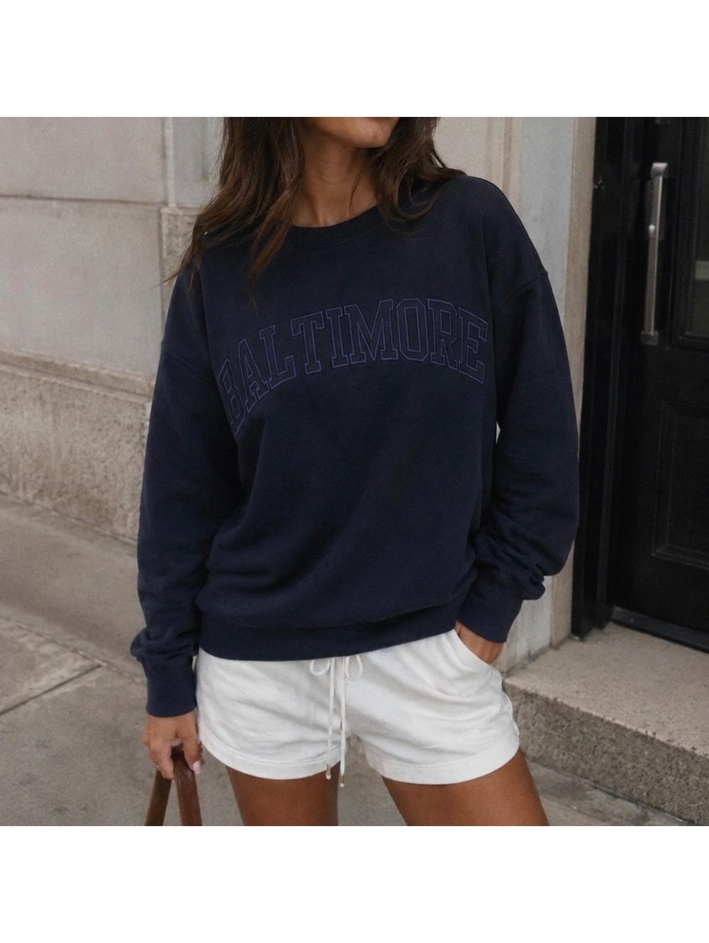 New York Popular Baltimore Navy Crewneck Sweatshirt Small